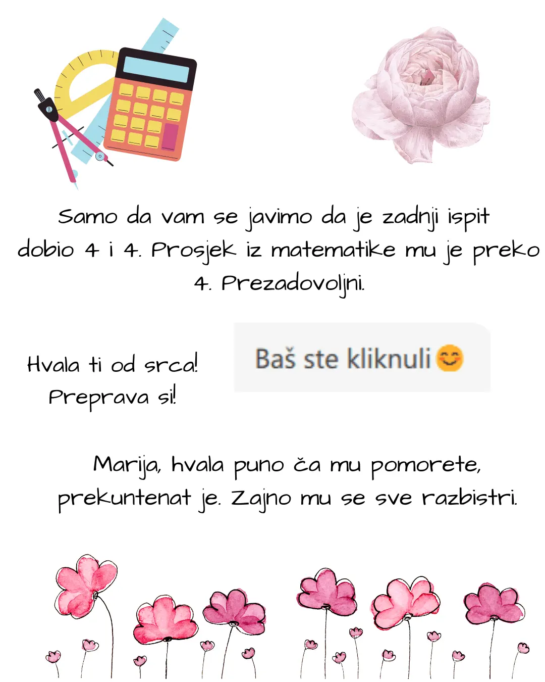 Pozitivna ocjena za poduke iz matematike – Znanje u pokretu